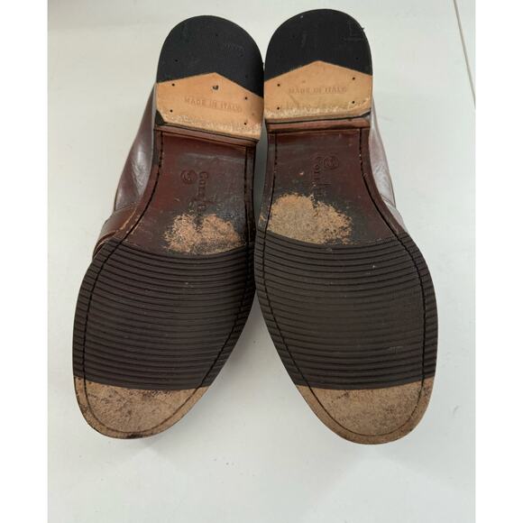 Coke Haan Made In Italy Dark Brown Penny Loafers Buckle Strap M 10.5! - Picture 9 of 9